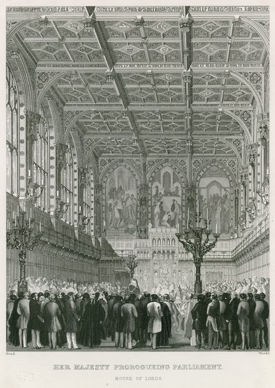 Ihre Majestät prorogiert das Parlament, das House of Lords von English School