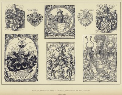 Heraldik-Designs von deutschen Künstlern, zweite Hälfte des 16. Jahrhunderts von English School