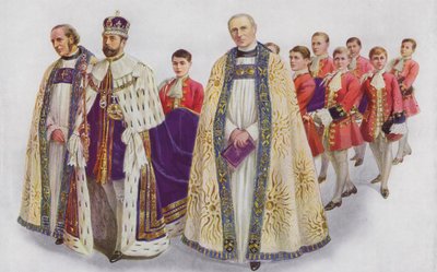 Seine Majestät der König betritt die Abtei von English School