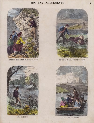 Ferienvergnügungen (farbige Gravur) von English School