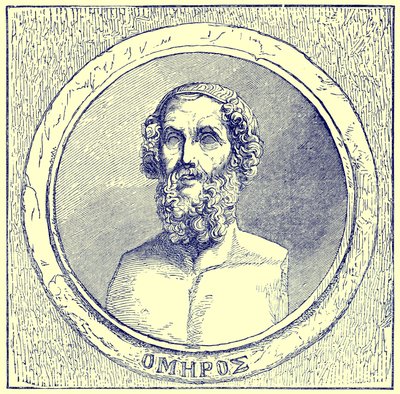 Homer, Illustration aus Die Illustrierte Geschichte der Welt, veröffentlicht um 1880 von English School