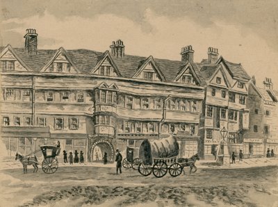 Pferdewagen vor dem Staple Inn von English School