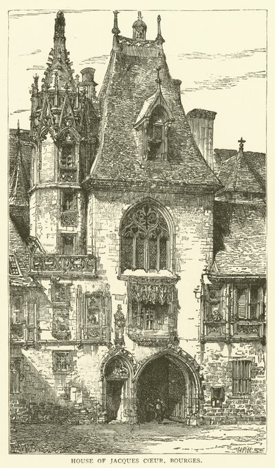 Haus von Jacques Coeur, Bourges (Gravur) von English School