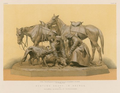 Jagdgruppe in Bronze von Oberst Siberich, St. Petersburg von English School