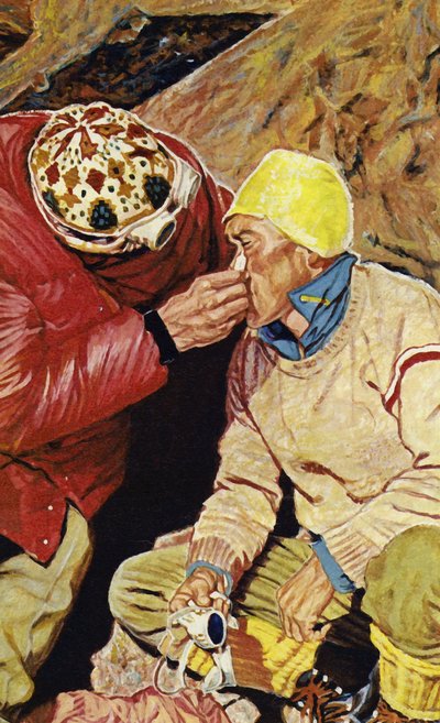 Hunts Expedition umfasste Edmund Hillary und Sherpa Tenzing von English School