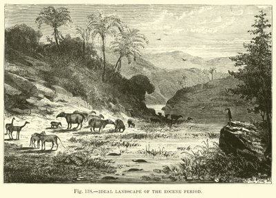Ideale Landschaft der Eozän-Periode von English School