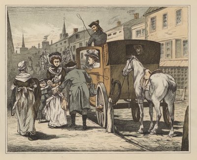 Illustration für Die unterhaltsame Geschichte von John Gilpin von William Cowper von English School