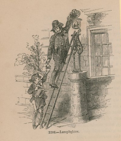 Illustration eines Laternenanzünders von English School