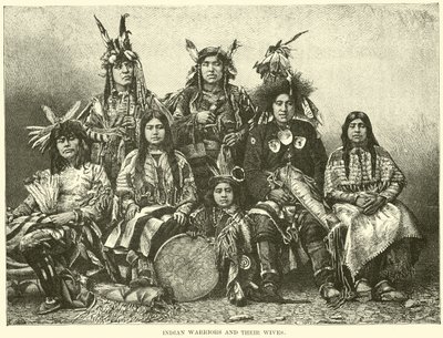 Indianische Krieger und ihre Frauen von English School