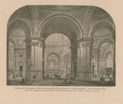 Innenansicht des ersten Entwurfs von Sir Christopher Wren von English School