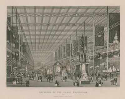 Innenansicht der Großen Ausstellung, 1851, vom Transept nach Westen blickend von English School
