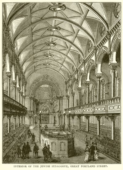 Innenraum der jüdischen Synagoge, Great Portland Street von English School