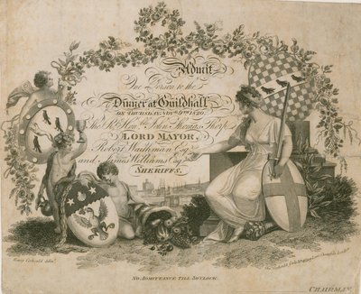 Einladung zu einem Bankett in der Guildhall, London, am 9. November 1820 von English School