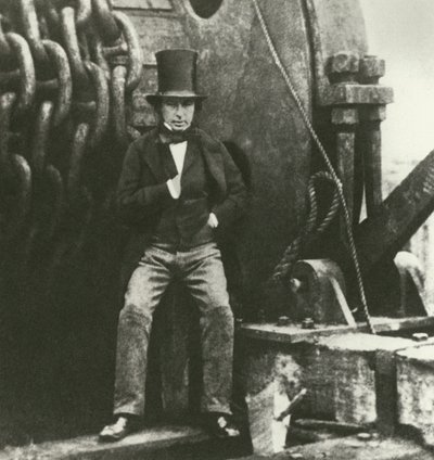 Isambard Kingdom Brunel, Ingenieur, während des Baus der Great Eastern (Gravur) von English School
