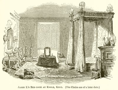 Schlafzimmer von James I. in Knole, Kent von English School
