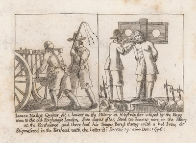 James Nailor, Quäker, saß zwei Stunden auf dem Pranger in Westminster von English School