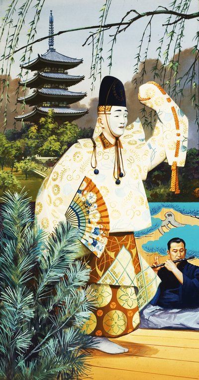 Japanische Noh-Tänzer von English School