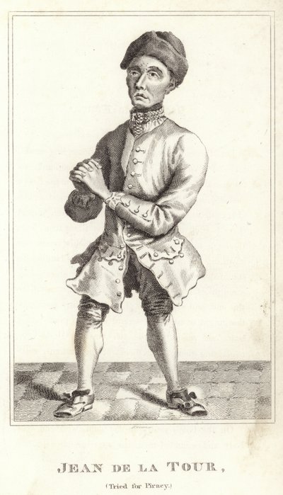 Jean de la Tour, wegen Piraterie angeklagt von English School