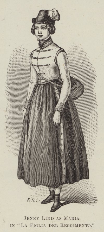 Jenny Lind als Maria in "La Figlia del Reggimento" von English School