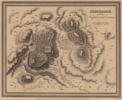 Jerusalem mit dem umliegenden Land (Gravur) von English School