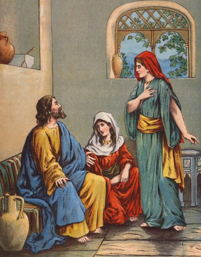 Jesus im Haus von Martha und Maria von English School