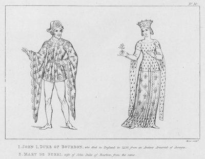 Johann I., Herzog von Bourbon, Maria de Berri (Gravur) von English School