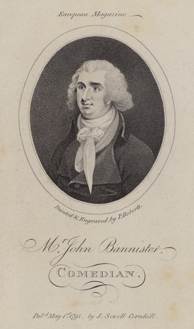 John Bannister, englischer Schauspieler, Komiker und Theaterleiter von English School