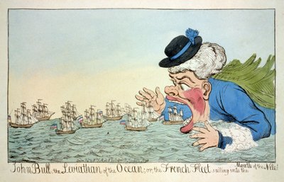 John Bull der Leviatan des Ozeans oder die französische Flotte segelt in den Mund des Nils am 12. Dezember von English School