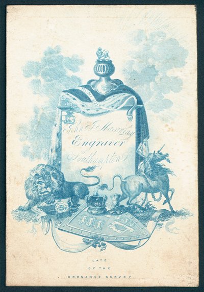 John J Macaulay, Graveur, Visitenkarte von English School