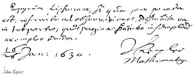 Johannes Kepler von English School