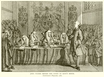 John Wilkes vor dem Gericht des Königsbank von English School