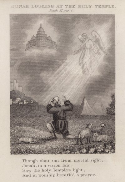 Jona blickt auf den Heiligen Tempel, Jona II, Vers 4 von English School