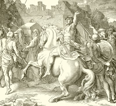 Josua umkreist die Mauern von Jericho von English School
