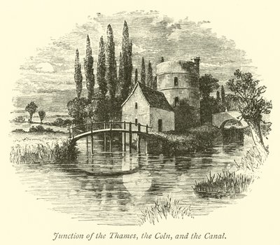 Zusammenfluss von Themse, Coln und Kanal von English School