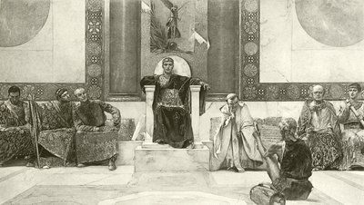 Justinian und sein Rat (Gravur) von English School
