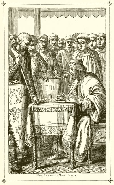 König Johann unterzeichnet die Magna Carta von English School