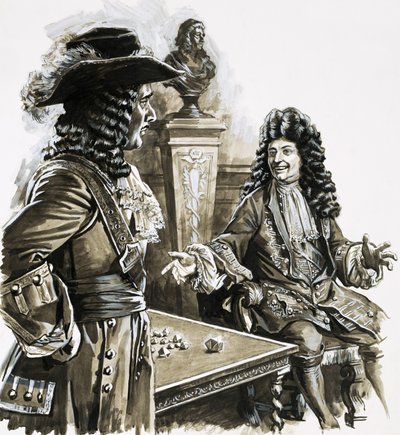König Ludwig XIV. war erfreut, den Hope-Diamanten zu kaufen von English School