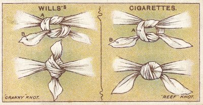 Knoten, Nr. 6 aus der Erste-Hilfe-Serie von Willss Zigarettenkarten, 1913 von English School