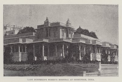Lady Dufferins Frauenkrankenhaus in Oodeypoor, Indien (Gravur) von English School