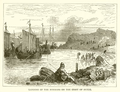 Landung der Normannen an der Küste Siziliens von English School