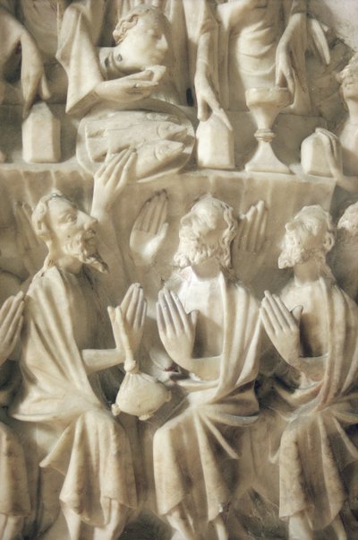Das letzte Abendmahl, Detail (Alabaster) von English School