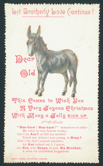 Lasst brüderliche Liebe fortbestehen - Weihnachtskarte von English School