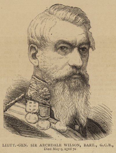 Generalleutnant Sir Archdale Wilson, Baronet, GCB (Stich) von English School