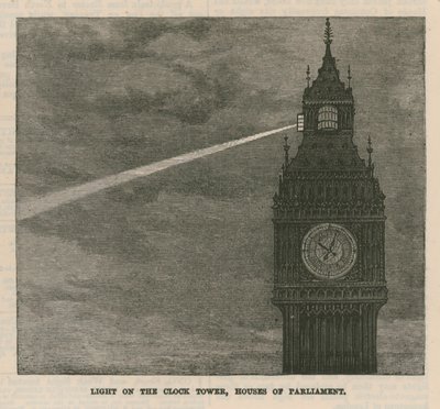 Licht des Uhrturms, Houses of Parliament von English School