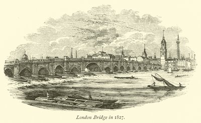 London Bridge im Jahr 1827 von English School