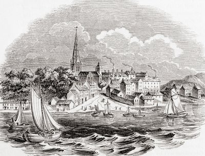 Londonderry, Nordirland, aus "Old England: A Pictorial Museum", veröffentlicht 1847 von English School