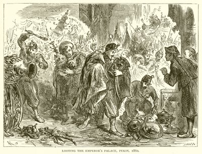 Plünderung des Kaiserpalastes, Peking, 1860 von English School