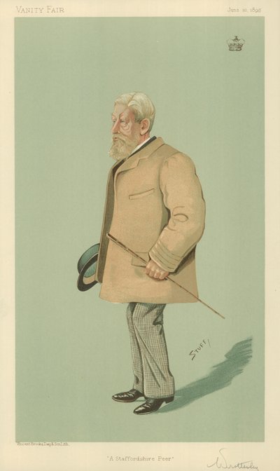 Lord Arthur Wrottesley, Ein Staffordshire Peer, 20. Juni 1895, Vanity Fair Karikatur von English School