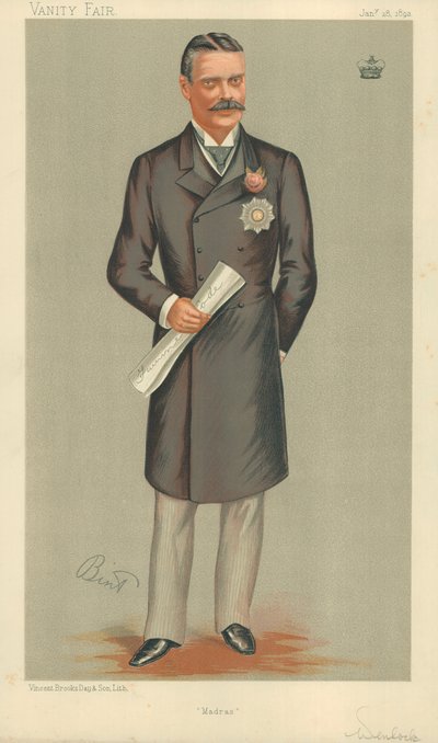 Lord Wenlock, Madras, 28. Januar 1893, Vanity Fair Karikatur von English School