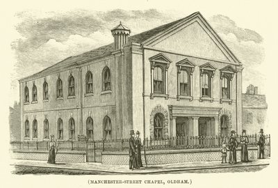 Manchester-Street-Kapelle, Oldham (Gravur) von English School